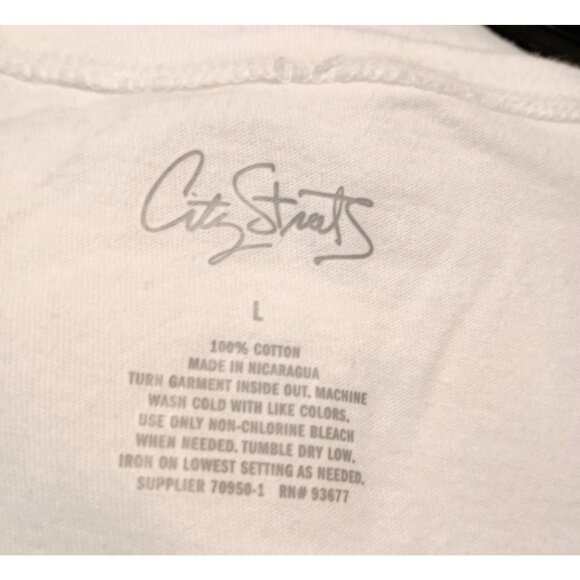 City Streets The Mama Kahuna T-Shirt L White Pink Graphic Tee NWT Cotton - Picture 4 of 5